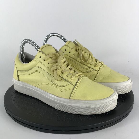Vans Old Skool Yellow Leather Casual Skate Shoes Women’s Size 8 - Picture 3 of 12